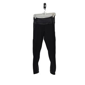 Victoria's Secret Black White Thick Reflective Leggings‎ Size S Yoga Running